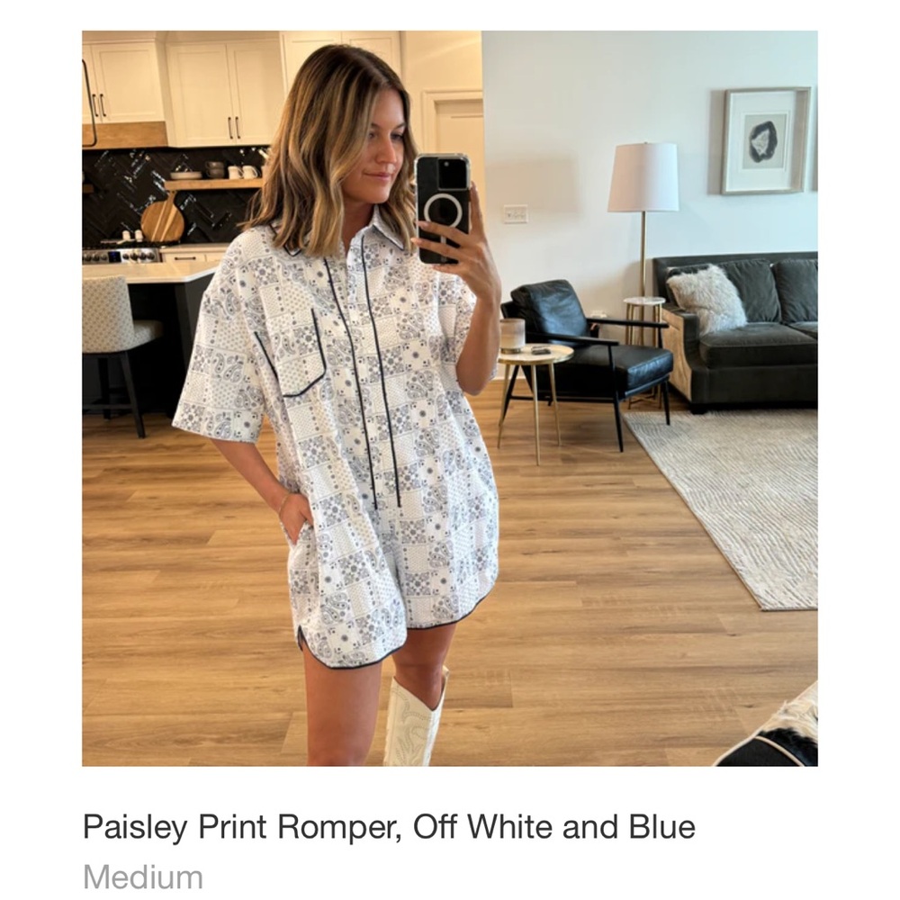 Paisley pattern oversize romper NWT
